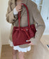 スエード調トートバッグ ベルトデザイン鞄 レディース 韓国風肩掛けカバン 軽量大容量 レトロバッグ シンプル通学通勤かばん 仕事バッグ 微起毛バッグ 手提げバッグ 90BAIGOU-008