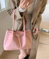 スエード調トートバッグ ベルトデザイン鞄 レディース 韓国風肩掛けカバン 軽量大容量 レトロバッグ シンプル通学通勤かばん 仕事バッグ 微起毛バッグ 手提げバッグ 90BAIGOU-008