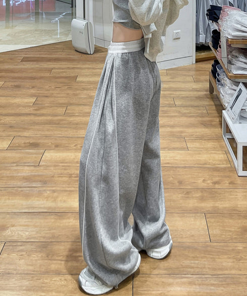 配色ラインスウェットパンツ ワイドパンツ レディースサイドラインルーズパンツ Y2Kイージーパンツ ヒップホップダンス衣装 スポーティパンツトラックパンツ美脚見え 90CHATY-001