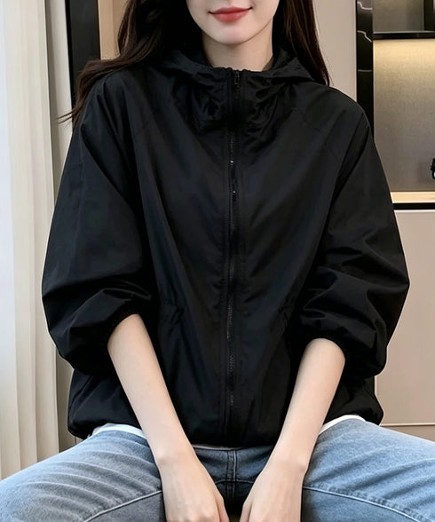 シアーフーディージャケットレディース夏服 フード付き シアーパーカー 冷房対策 UV対策 大人カジュアル 薄手軽量羽織り 持ち運び楽ちん ライトアウター体型カバー 90CHENF-001