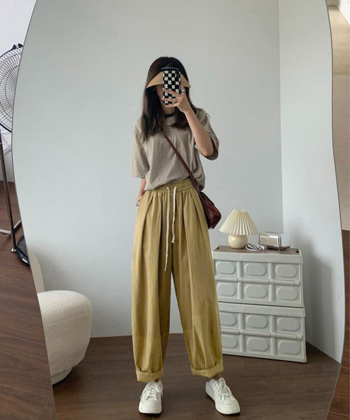 ワイドパンツ レディースキャロットパンツ ハイウエスト ストレートパンツ ゆったり ロングパンツ カジュアル リラックスパンツ体型カバー 楽ちん イージーパンツ 90CHENXINI-001