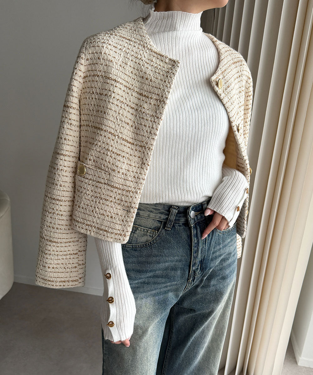 モックネック ニットトップス 長袖秋冬服 詳細画像23