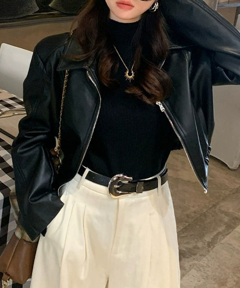 モックネック ニットトップス 長袖秋冬服 韓国風 大人きれいめ ニットセーター 無地 ニットインナー 袖ボタンニットカットソー オフィスカジュアル チクチクしない 90CHENXINI-004