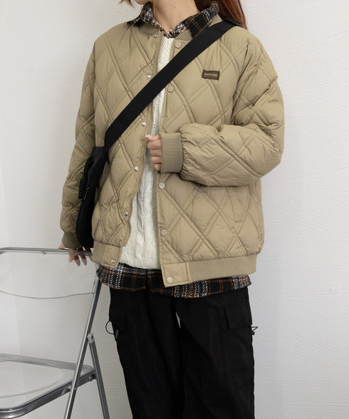 中綿ジャケット キルティングブルゾン防寒 レディース ダイヤモンドキルティング ジャケット 韓国風冬アウター あったかショート丈 フェイクダウンコート カジュアル 90CHENXINI-006