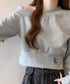 オフショルスウェット 肩見せ トレーナー 韓国風 オフショルダートップス 春秋 ショート丈トレーナー 長袖スウェット 肌見せ お洒落 ダンス服 セクシーtシャツ 90CHENXINI-010