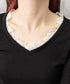 レース付TシャツVネック長袖リブトップス レディース細身Tシャツ タイトトップスセクシー 韓国風 大人可愛いカットソー サイドギャザー おしゃれインナートップス 90CHENXINI-022