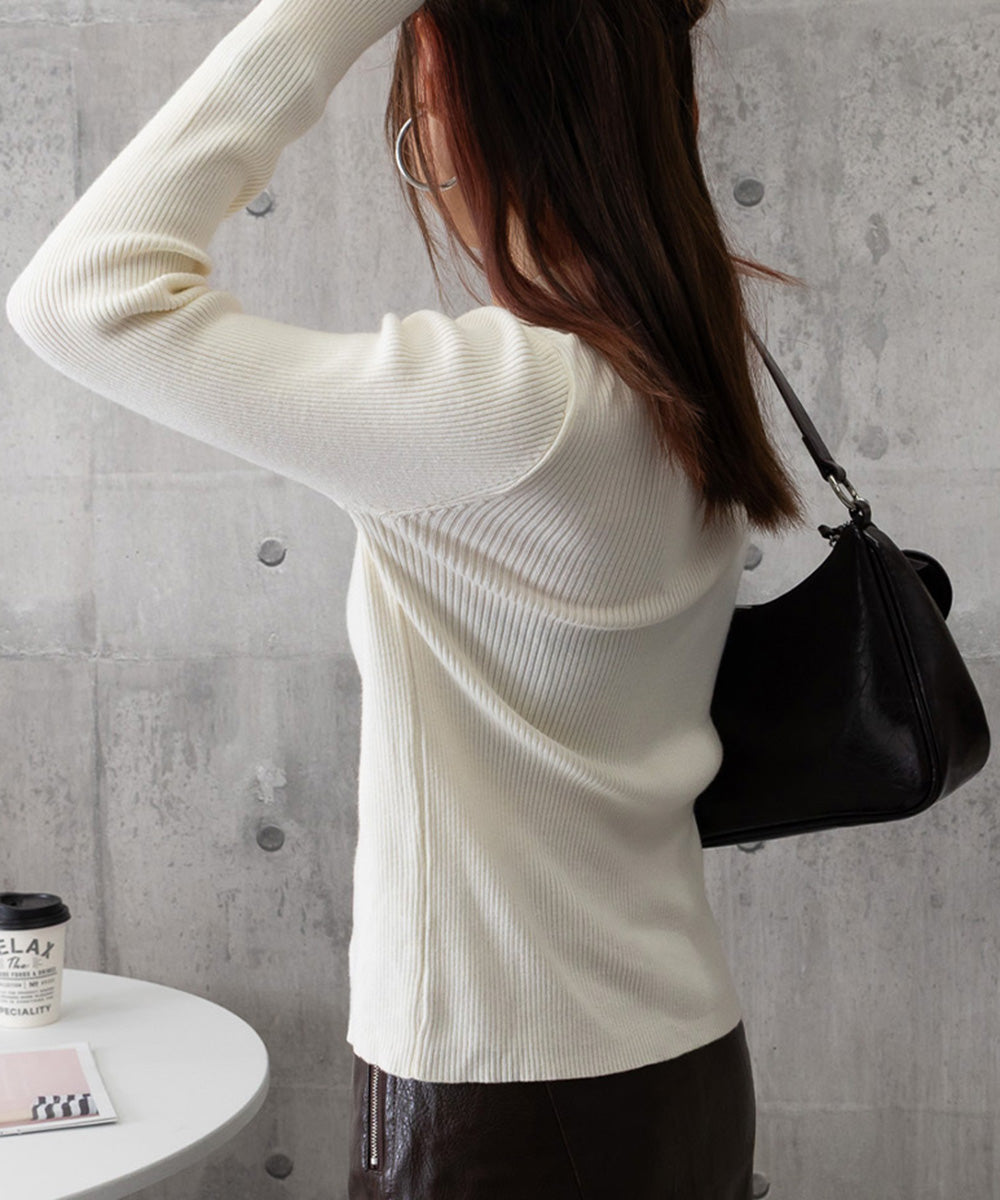 ポロリブニットトップス ベーシック春秋服 詳細画像23