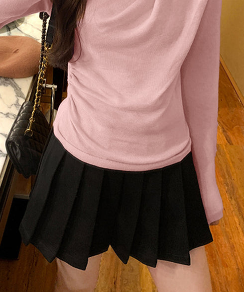 長袖ドレープニットトップス Vネック秋冬 美しい胸元ニットプルオーバー レディース 柔らかいニット きれいめカジュアル 韓国風ニットソー 大人可愛い着やせトップス 90CHENXINI-025