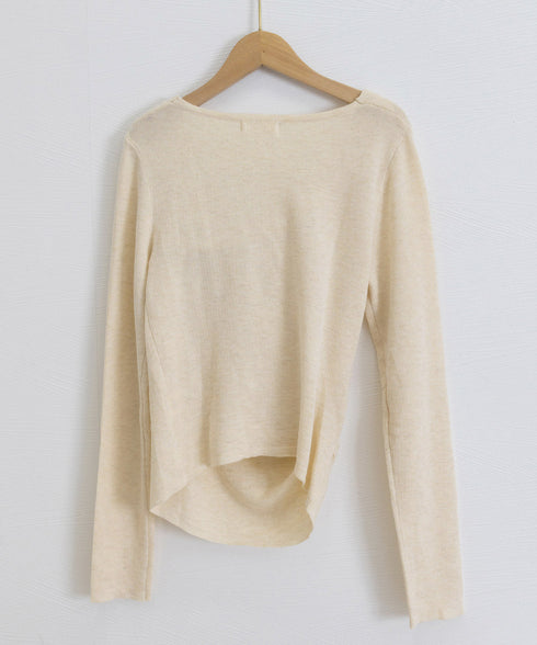 長袖ドレープニットトップス Vネック秋冬 美しい胸元ニットプルオーバー レディース 柔らかいニット きれいめカジュアル 韓国風ニットソー 大人可愛い着やせトップス 90CHENXINI-025