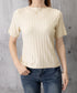 サマーニットトップス半袖 カットソー夏服 薄手リブニットTシャツレディース ベーシックニット着やせトップス 通勤通学 オフィスカジュアル シンプルニットソー着回し 90CHENXINI-030