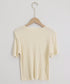 サマーニットトップス半袖 カットソー夏服 薄手リブニットTシャツレディース ベーシックニット着やせトップス 通勤通学 オフィスカジュアル シンプルニットソー着回し 90CHENXINI-030
