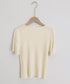 サマーニットトップス半袖 カットソー夏服 薄手リブニットTシャツレディース ベーシックニット着やせトップス 通勤通学 オフィスカジュアル シンプルニットソー着回し 90CHENXINI-030