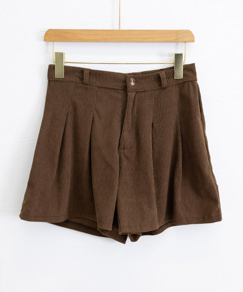 コーデュロイ ショートパンツ レディース ハイウエスト美脚短パン 大人可愛い レトロショーパン カジュアル おしゃれ ワイドレッグミニ丈パンツ着やせ Aライン脚長 90DAK-003