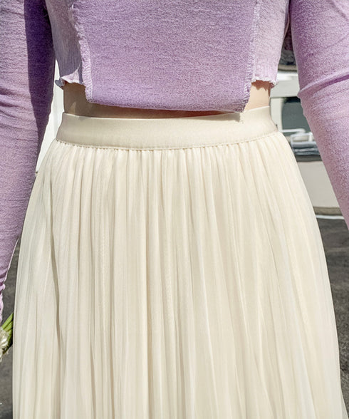 チュールスカート韓国風マーメイドスカート リバーシブルきれいめプリーツスカートおしゃれ ハイウエストロングスカート ウエストゴムフレアスカート ボリューム美脚脚長 90DAX-002