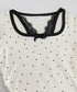 ドット柄トップス レイヤード風カットソー 胸元レース切替トップス レディース パイピング リボントップス おしゃれ細身Tシャツカジュアルインナートップス 重ね着風 90FJXG-001