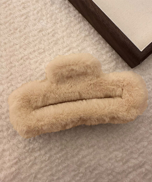 ファーバンスクリップ 韓国 ヘアクリップ 大人可愛い ふわふわ ヘアアクセサリー もこもこ お洒落 髪留め ハーフアップ しっかり挟めるまとめ髪 便利グッズ 秋冬 90FXZ-001