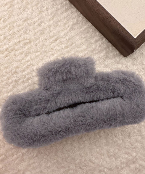 ファーバンスクリップ 韓国 ヘアクリップ 大人可愛い ふわふわ ヘアアクセサリー もこもこ お洒落 髪留め ハーフアップ しっかり挟めるまとめ髪 便利グッズ 秋冬 90FXZ-001