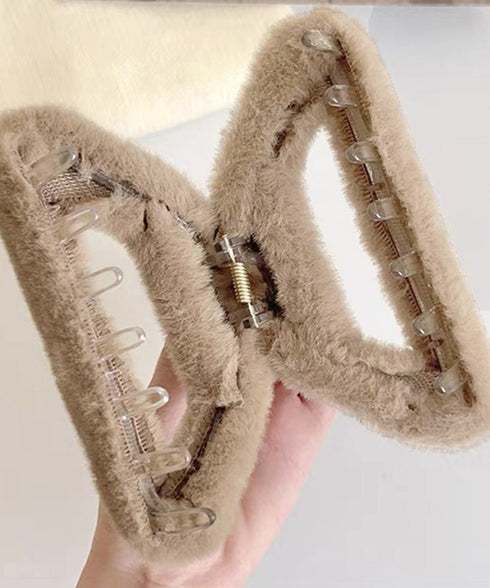 ファーバンスクリップ 韓国 ヘアクリップ ヘアアクセサリー きれいめクリップ 大きめ まとめ髪グッズ 簡単ヘアアレンジ 髪留め 大人かわいい お洒落 髪飾り 秋冬 90FXZ-002