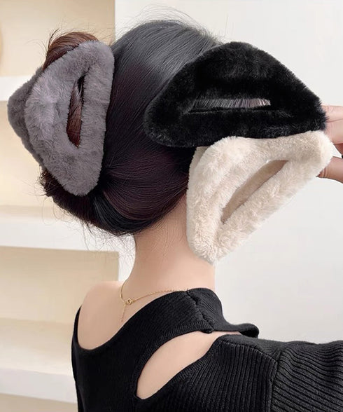 ファーバンスクリップ 韓国 ヘアクリップ ヘアアクセサリー きれいめクリップ 大きめ まとめ髪グッズ 簡単ヘアアレンジ 髪留め 大人かわいい お洒落 髪飾り 秋冬 90FXZ-002