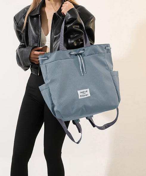 ナイロンリュック 巾着トートバッグ韓国風 A4対応 軽量ナップサックレディース 大容量リュックサック 巾着リュック大きめ 通勤通学バック 3way お出かけかばん 90GENGSU-001