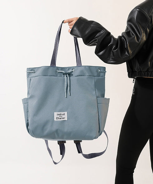 ナイロンリュック 巾着トートバッグ韓国風 A4対応 軽量ナップサックレディース 大容量リュックサック 巾着リュック大きめ 通勤通学バック 3way お出かけかばん 90GENGSU-001