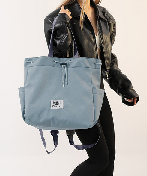 ナイロンリュック 巾着トートバッグ韓国風 A4対応 軽量ナップサックレディース 大容量リュックサック 巾着リュック大きめ 通勤通学バック 3way お出かけかばん 90GENGSU-001