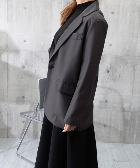 テーラードジャケット ゆったりレディース 1つボタン韓国風ジャケット 春夏秋軽アウター おしゃれ ベーシックスーツジャケット 通勤ライトアウターオフィスカジュアル 90HHJ-001