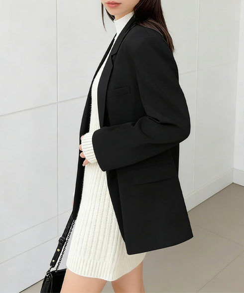 テーラードジャケット ゆったりレディース 1つボタン韓国風ジャケット 春夏秋軽アウター おしゃれ ベーシックスーツジャケット 通勤ライトアウターオフィスカジュアル 90HHJ-001