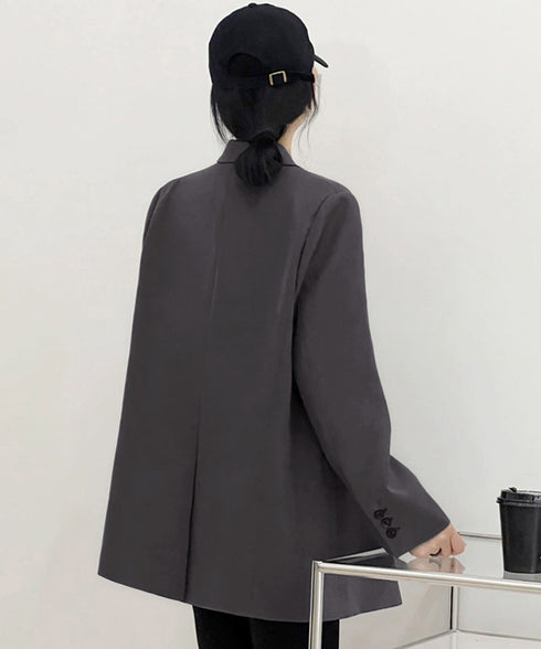 テーラードジャケット ゆったりレディース 1つボタン韓国風ジャケット 春夏秋軽アウター おしゃれ ベーシックスーツジャケット 通勤ライトアウターオフィスカジュアル 90HHJ-001