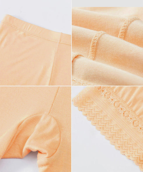 ペチコート3枚セット 裾レースペチパンツ ハイウエスト 薄手インナーパンツ 透け防止 ウエストゴム見せパン チラ見せ防止 肌着 女性下着 春夏 蒸れないショーパン 90HS-001