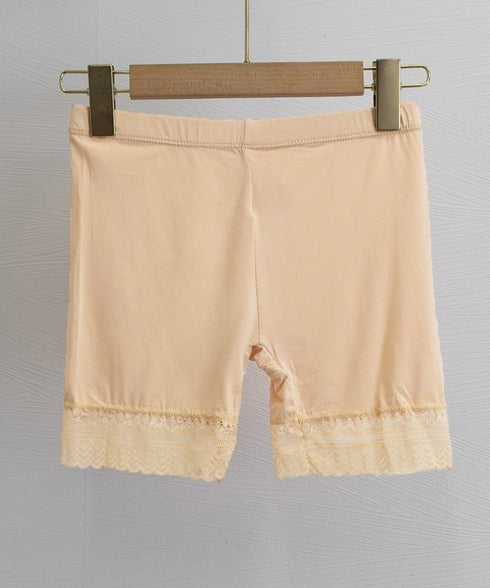 ペチコート3枚セット 裾レースペチパンツ ハイウエスト 薄手インナーパンツ 透け防止 ウエストゴム見せパン チラ見せ防止 肌着 女性下着 春夏 蒸れないショーパン 90HS-001