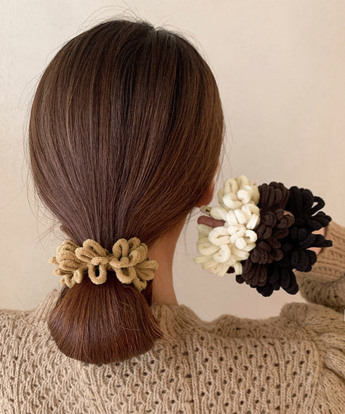 韓国風もこもこシュシュ 大人可愛い髪飾り 高弾力毛糸シュシュ ヘアゴム ヘアアクセサリー まとめ髪 きれいめ 髪留め ポニーテールゴム 簡単ヘアアレンジ秋冬小物 90HUANS-001