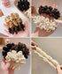 韓国風もこもこシュシュ 大人可愛い髪飾り 高弾力毛糸シュシュ ヘアゴム ヘアアクセサリー まとめ髪 きれいめ 髪留め ポニーテールゴム 簡単ヘアアレンジ秋冬小物 90HUANS-001