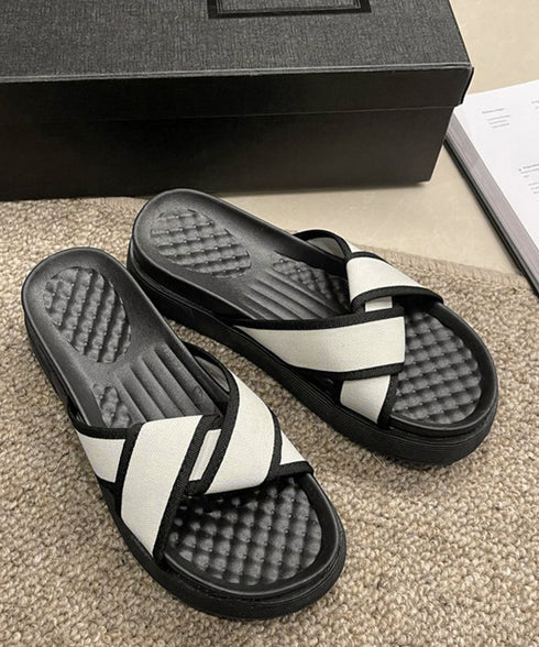 厚底サンダル ねじり配色クロスサンダル夏 レディース 歩きやすい フラットサンダル 履きやすい サマーサンダル コンフォートカジュアルシューズ 軽量美脚 痛くない 90JIANLONG-001