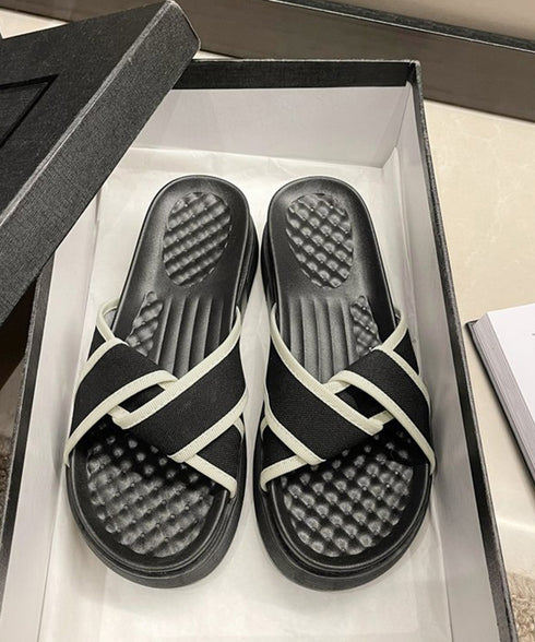 厚底サンダル ねじり配色クロスサンダル夏 レディース 歩きやすい フラットサンダル 履きやすい サマーサンダル コンフォートカジュアルシューズ 軽量美脚 痛くない 90JIANLONG-001