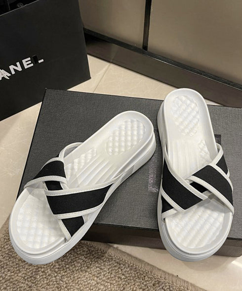 厚底サンダル ねじり配色クロスサンダル夏 レディース 歩きやすい フラットサンダル 履きやすい サマーサンダル コンフォートカジュアルシューズ 軽量美脚 痛くない 90JIANLONG-001