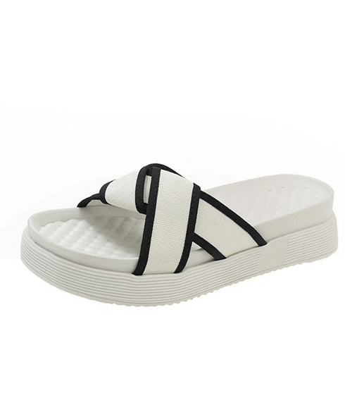 厚底サンダル ねじり配色クロスサンダル夏 レディース 歩きやすい フラットサンダル 履きやすい サマーサンダル コンフォートカジュアルシューズ 軽量美脚 痛くない 90JIANLONG-001