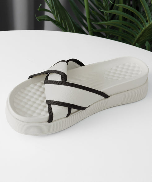 厚底サンダル ねじり配色クロスサンダル夏 レディース 歩きやすい フラットサンダル 履きやすい サマーサンダル コンフォートカジュアルシューズ 軽量美脚 痛くない 90JIANLONG-001