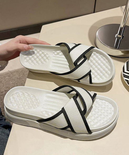 厚底サンダル ねじり配色クロスサンダル夏 レディース 歩きやすい フラットサンダル 履きやすい サマーサンダル コンフォートカジュアルシューズ 軽量美脚 痛くない 90JIANLONG-001