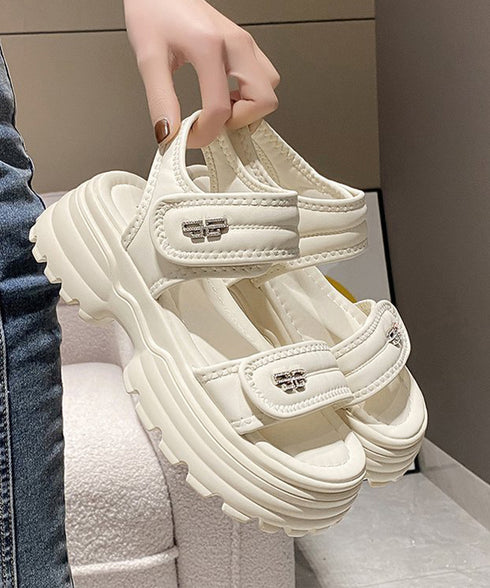 厚底ベルクロサンダル スポーツサンダル夏 レディース マジックテープ ベルトサンダル 歩きやすい オルチャン コンフォートサンダル 美脚脚長 旅行夏靴 疲れにくい 90JIANLONG-002