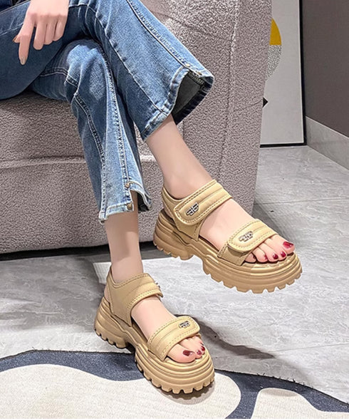 厚底ベルクロサンダル スポーツサンダル夏 レディース マジックテープ ベルトサンダル 歩きやすい オルチャン コンフォートサンダル 美脚脚長 旅行夏靴 疲れにくい 90JIANLONG-002