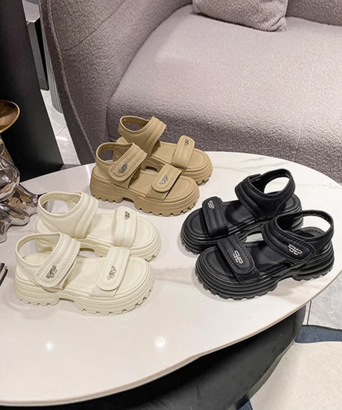 厚底ベルクロサンダル スポーツサンダル夏 レディース マジックテープ ベルトサンダル 歩きやすい オルチャン コンフォートサンダル 美脚脚長 旅行夏靴 疲れにくい 90JIANLONG-002