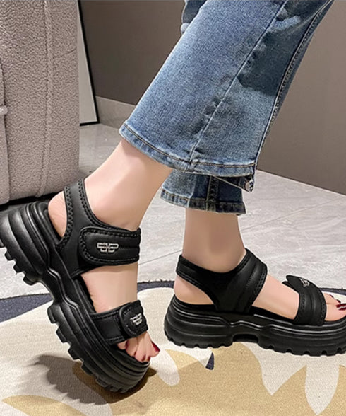 厚底ベルクロサンダル スポーツサンダル夏 レディース マジックテープ ベルトサンダル 歩きやすい オルチャン コンフォートサンダル 美脚脚長 旅行夏靴 疲れにくい 90JIANLONG-002