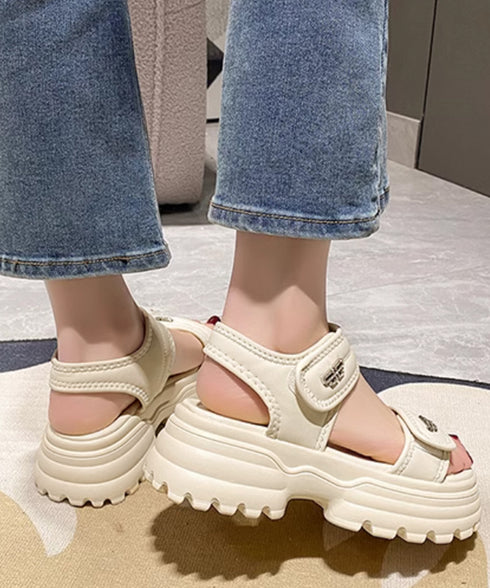 厚底ベルクロサンダル スポーツサンダル夏 レディース マジックテープ ベルトサンダル 歩きやすい オルチャン コンフォートサンダル 美脚脚長 旅行夏靴 疲れにくい 90JIANLONG-002