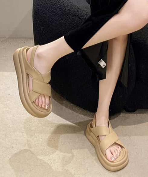 厚底クロスサンダル コンフォートサンダル レディース 歩きやすい スポーツサンダル 軽量おしゃれ サマーサンダル 履きやすい カジュアル 美脚 ボリュームソール靴 90JIANLONG-003