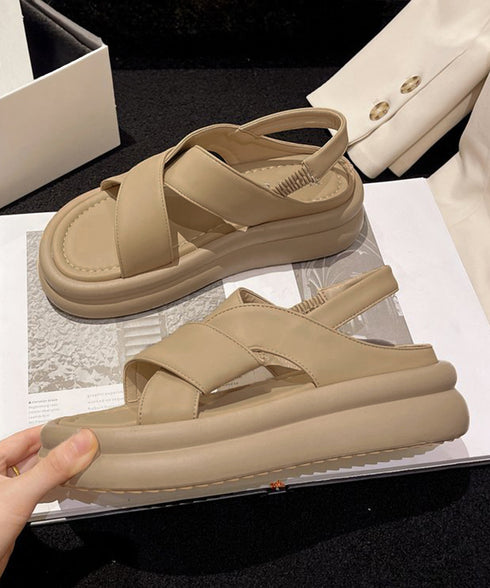 厚底クロスサンダル コンフォートサンダル レディース 歩きやすい スポーツサンダル 軽量おしゃれ サマーサンダル 履きやすい カジュアル 美脚 ボリュームソール靴 90JIANLONG-003