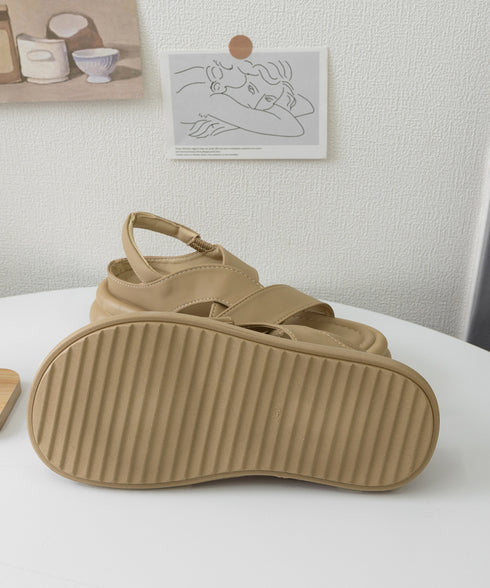 厚底クロスサンダル コンフォートサンダル レディース 歩きやすい スポーツサンダル 軽量おしゃれ サマーサンダル 履きやすい カジュアル 美脚 ボリュームソール靴 90JIANLONG-003