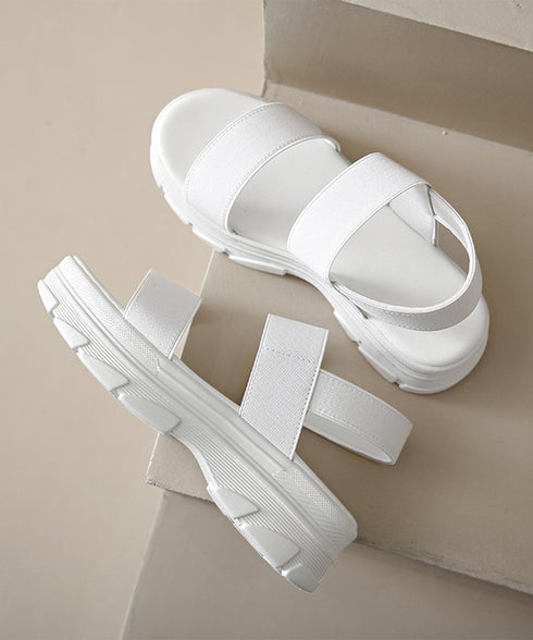 スポーツサンダル レディース厚底サンダル コンフォートサンダル 疲れない ゴムストラップ靴 歩きやすい リラックスサンダル 脱げない カジュアル 走れるサンダル黒 90JIANLONG-005