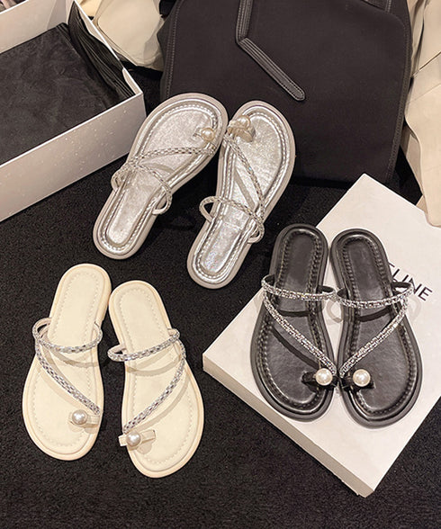親指トングサンダル 細ストラップサンダル フラットサンダル レディース キラキラ ビジューサンダル きれいめぺたんこサンダル 歩きやすいサマーシューズ 美脚韓国風 90JIANLONG-006