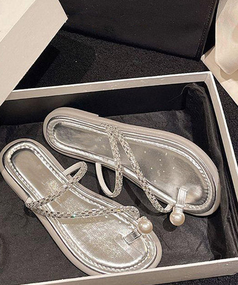 親指トングサンダル 細ストラップサンダル フラットサンダル レディース キラキラ ビジューサンダル きれいめぺたんこサンダル 歩きやすいサマーシューズ 美脚韓国風 90JIANLONG-006